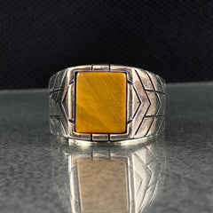 Brown Tiger Eye Stone 925 Sterling Silver Handmade Ring