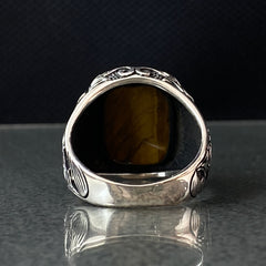 Brown Tiger Eye Stone 925 Sterling Silver Handmade Ring