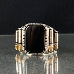 Black Onyx Stone 925 Sterling Silver Handmade Ring