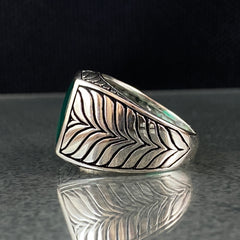 Green Agate Stone 925 Sterling Silver Handmade Ring