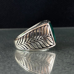 Green Agate Stone 925 Sterling Silver Handmade Ring