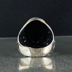 Oval Onyx Stone 925 Sterling Silver Ring