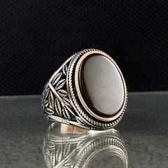 Oval Onyx Stone 925 Sterling Silver Ring