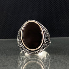 Oval Onyx Stone 925 Sterling Silver Ring