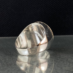 Round Agate Simple 925 Sterling Silver Handmade Ring