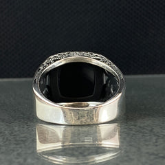 Black Onyx Stone 925 Sterling Silver Handmade Men Ring