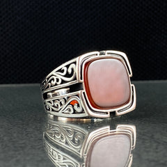 Red Agate Gemstone 925 Sterling Silver Handmade Ring