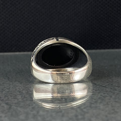 Black Onyx Stone 925 Sterling Silver Men Handmade Ring