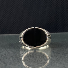 Black Onyx Stone 925 Sterling Silver Men Handmade Ring