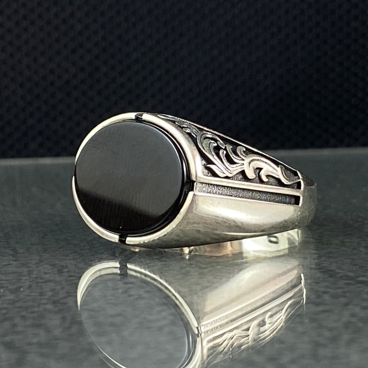 Black Onyx Stone 925 Sterling Silver Men Handmade Ring