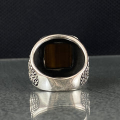 Brown Tiger Eye Stone 925 Sterling Silver Handmade Ring