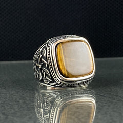 Brown Tiger Eye Stone 925 Sterling Silver Handmade Ring