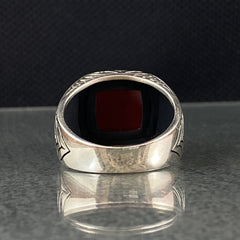 Agate Gemstone 925 Sterling Silver Handmade Ring