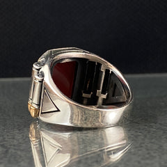 Red Agate Gemstone 925 Sterling Silver Handmade Ring