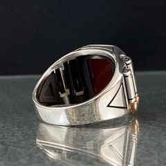 Red Agate Gemstone 925 Sterling Silver Handmade Ring