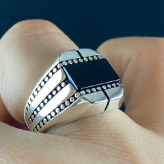 Onyx Gemstone 925 Sterling Silver Ring