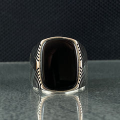 Black Onyx Stone 925 Solid Silver Handmade Ring