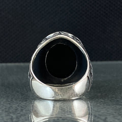 Oval Onyx Gemstone 925 Sterling Silver Handmade Ring