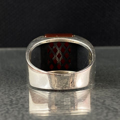 Red Agate 925 Solid Silver Handmade Men Ring