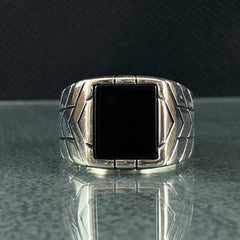 Black Onyx Gemstone 925 Solid Silver Handmade Ring