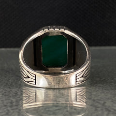 Green Agate Gemstone 925 Sterling Silver Handmade Ring