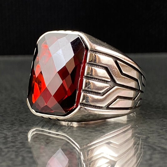 Red Ruby 925 Silver Handmade Ring